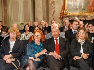 Inge Günther, Benita und Abdallah Frangi, Botschafterin der Palästinensischen Mission in Berlin, Dr. Khouloud Daibes 